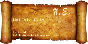 Neifeld Edit névjegykártya